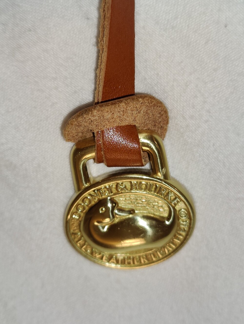 Vintage Dooney & Bourke Black Pebbled Leather Crossbody w/ Brass Duck medallion - Picture 9 of 15
